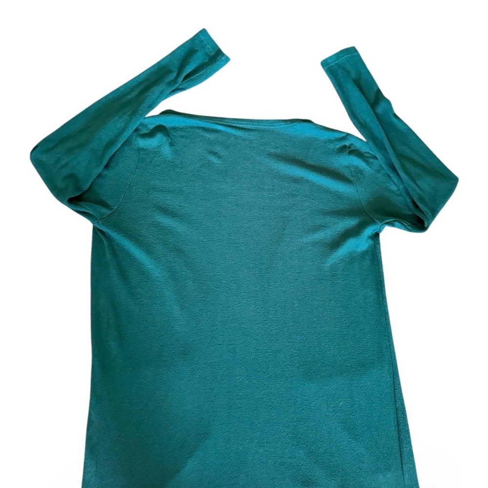 Zyia Active Womens Teal Green Open Front Longline Cardigan Sweater Pockets Sz M - Picture 5 of 5